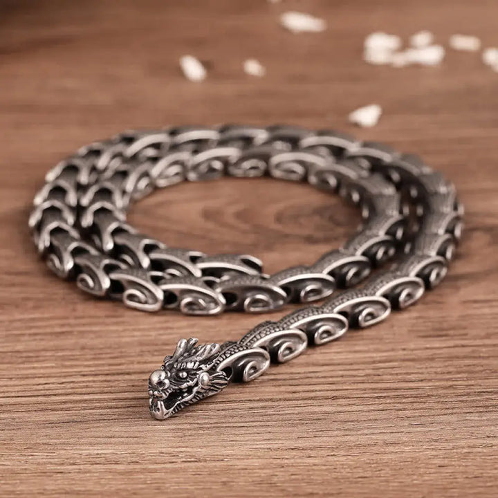 BWOOOH dragon pattern titanium steel protection necklace pendant and bracelet dual-use