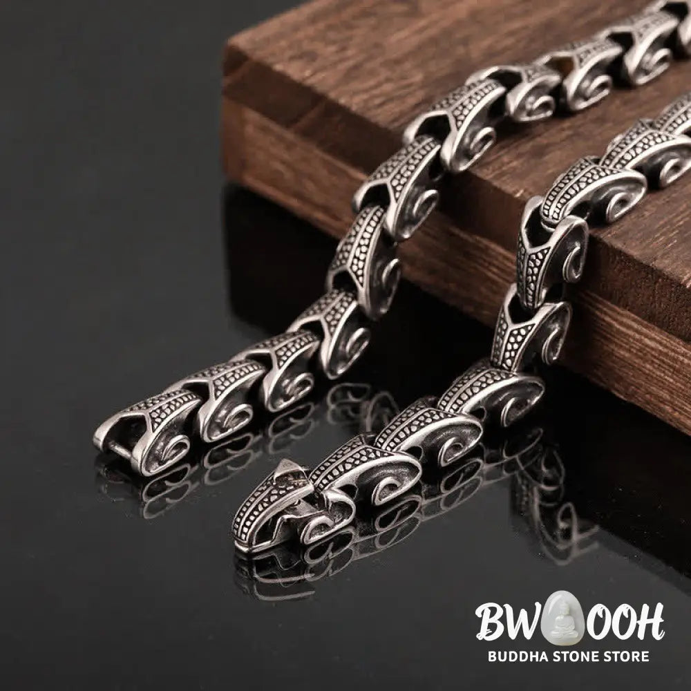 Buddha Stones Dragon Pattern Titanium Steel Protection Necklace Pendant Bracelet - BWOOOH - Necklaces &amp; Pendants
