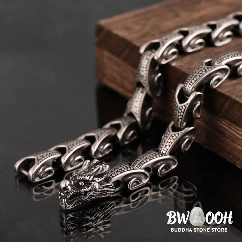 Buddha Stones Dragon Pattern Titanium Steel Protection Necklace Pendant Bracelet - BWOOOH - Necklaces &amp; Pendants