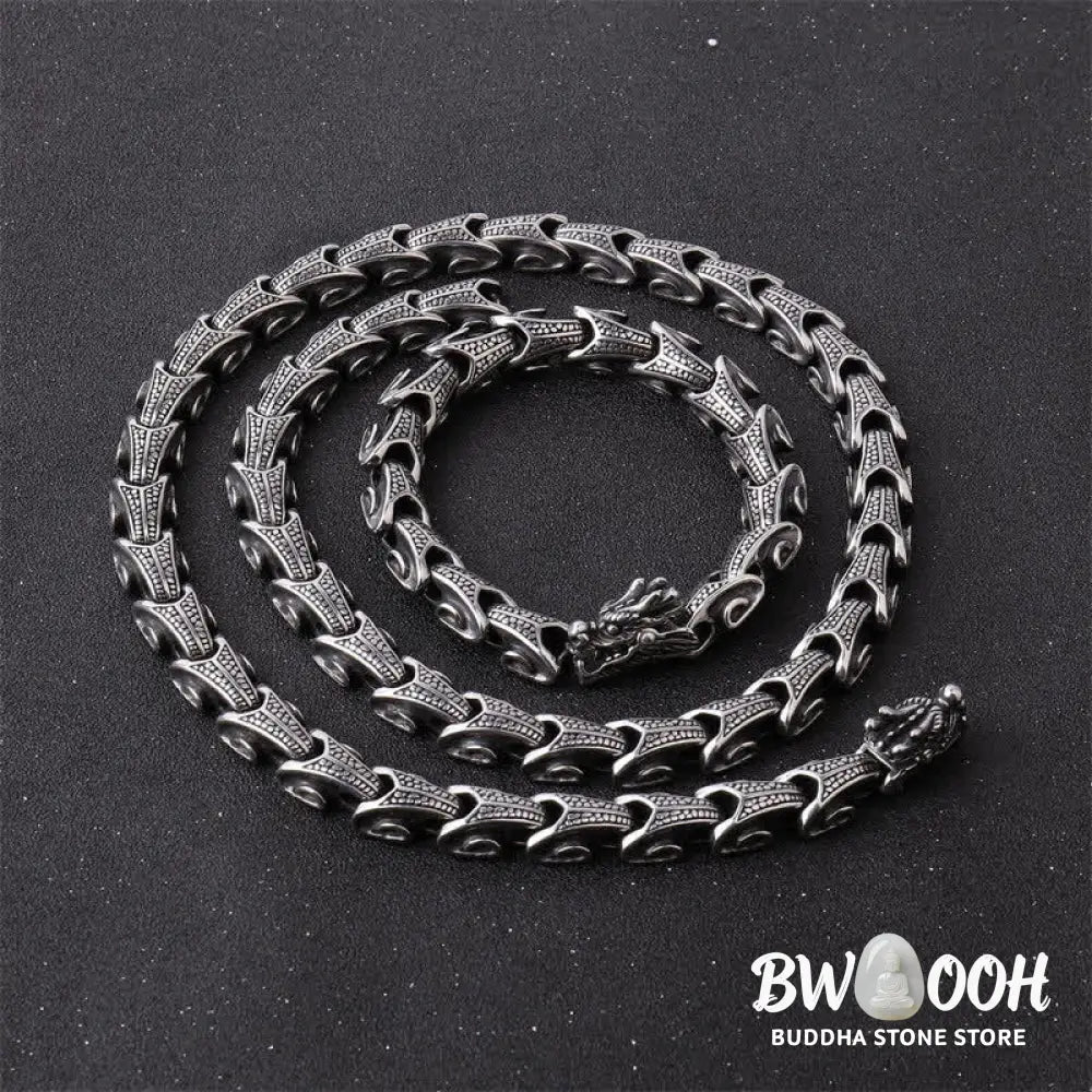 Buddha Stones Dragon Pattern Titanium Steel Protection Necklace Pendant Bracelet - BWOOOH - Necklaces &amp; Pendants