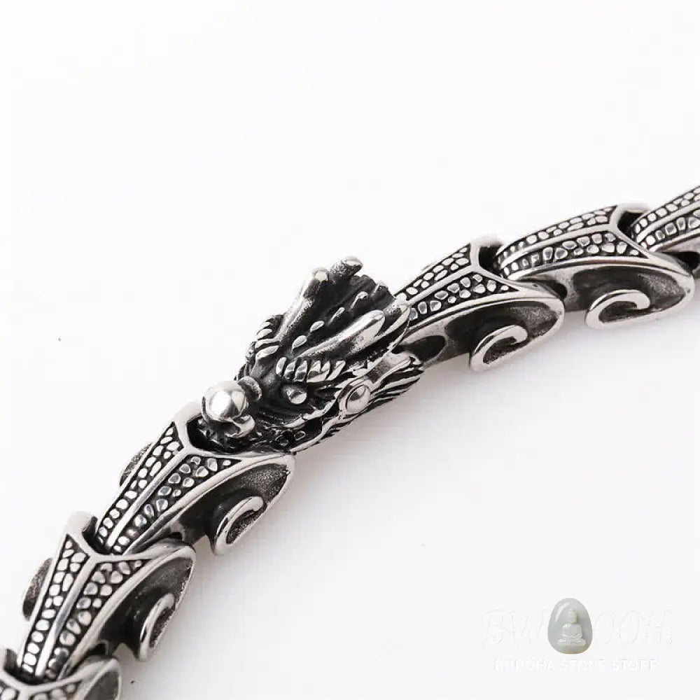 Buddha Stones Dragon Pattern Titanium Steel Protection Necklace Pendant Bracelet - BWOOOH - Necklaces &amp; Pendants