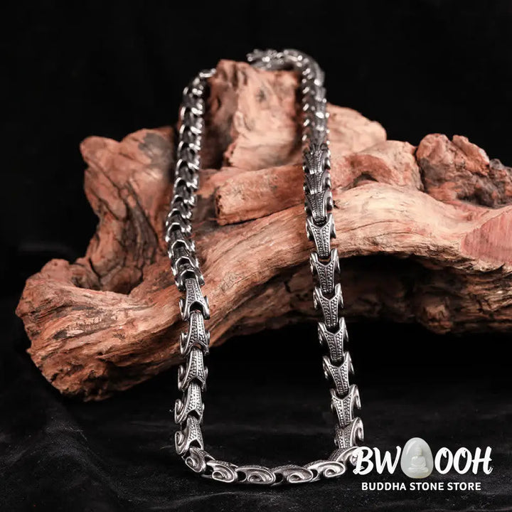 Buddha Stones Dragon Pattern Titanium Steel Protection Necklace Pendant Bracelet - BWOOOH - Necklaces &amp; Pendants