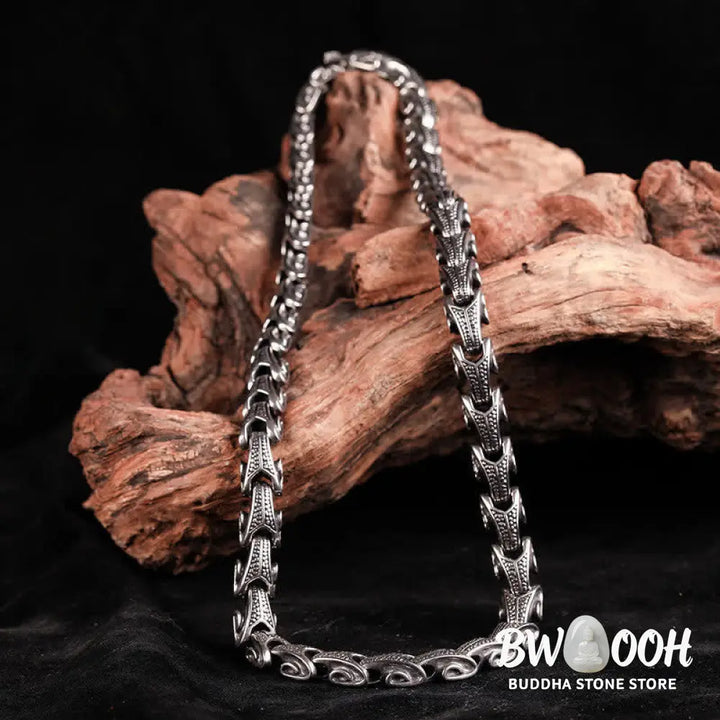 Buddha Stones Dragon Pattern Titanium Steel Protection Necklace Pendant Bracelet - BWOOOH - Necklaces &amp; Pendants