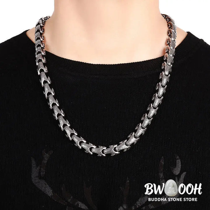 Buddha Stones Dragon Pattern Titanium Steel Protection Necklace Pendant Bracelet - BWOOOH - Necklaces &amp; Pendants