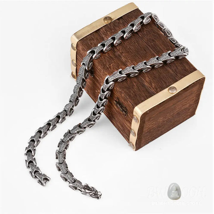 Buddha Stones Dragon Pattern Titanium Steel Protection Necklace Pendant Bracelet - BWOOOH - Necklaces &amp; Pendants