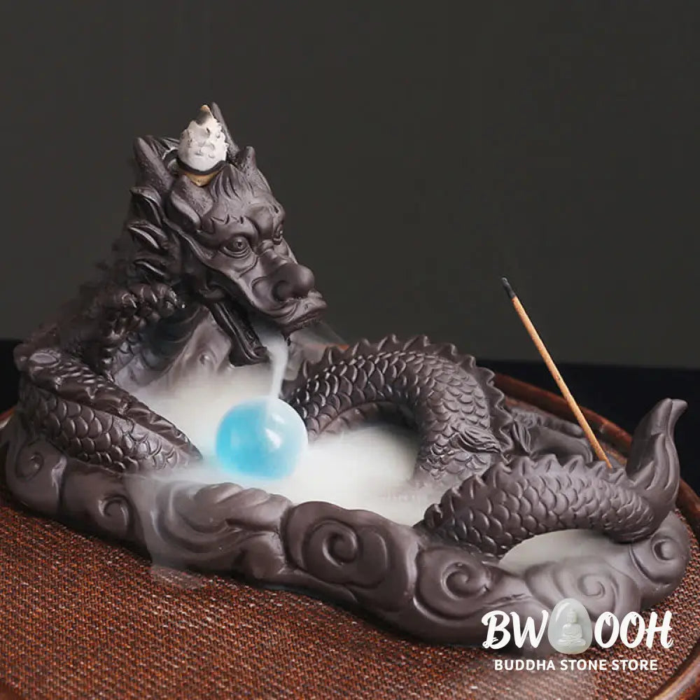 BWOOOH handcrafted incense burner - Dragon Playing Ball Flower Protecti