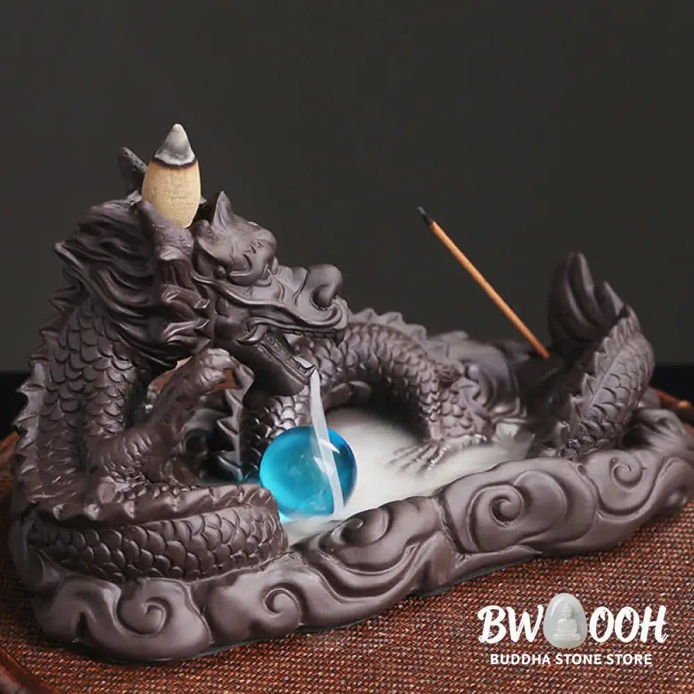 BWOOOH handcrafted incense burner - Dragon Playing Ball Flower Protecti