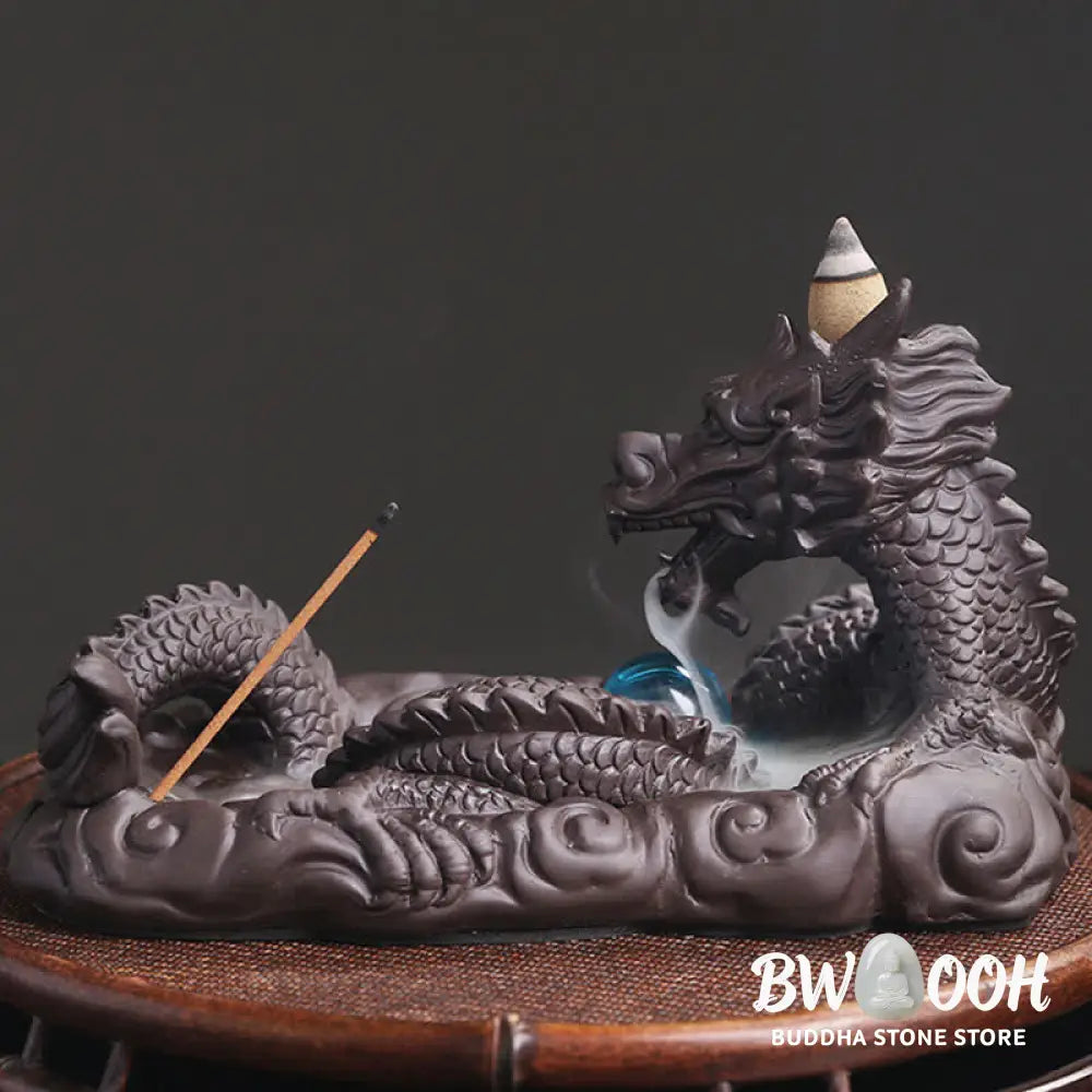 BWOOOH handcrafted incense burner - Dragon Playing Ball Flower Protecti
