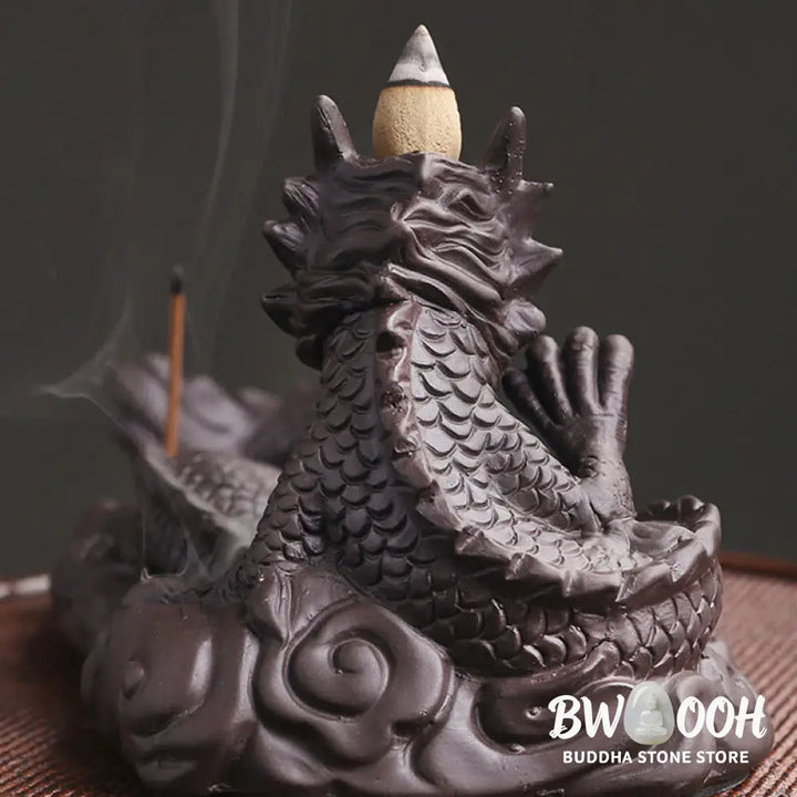 BWOOOH handcrafted incense burner - Dragon Playing Ball Flower Protecti