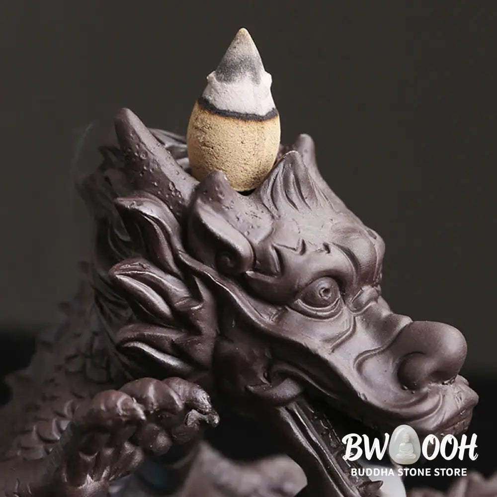 BWOOOH handcrafted incense burner - Dragon Playing Ball Flower Protecti