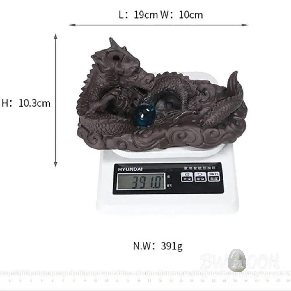 BWOOOH handcrafted incense burner - Dragon Playing Ball Flower Protecti