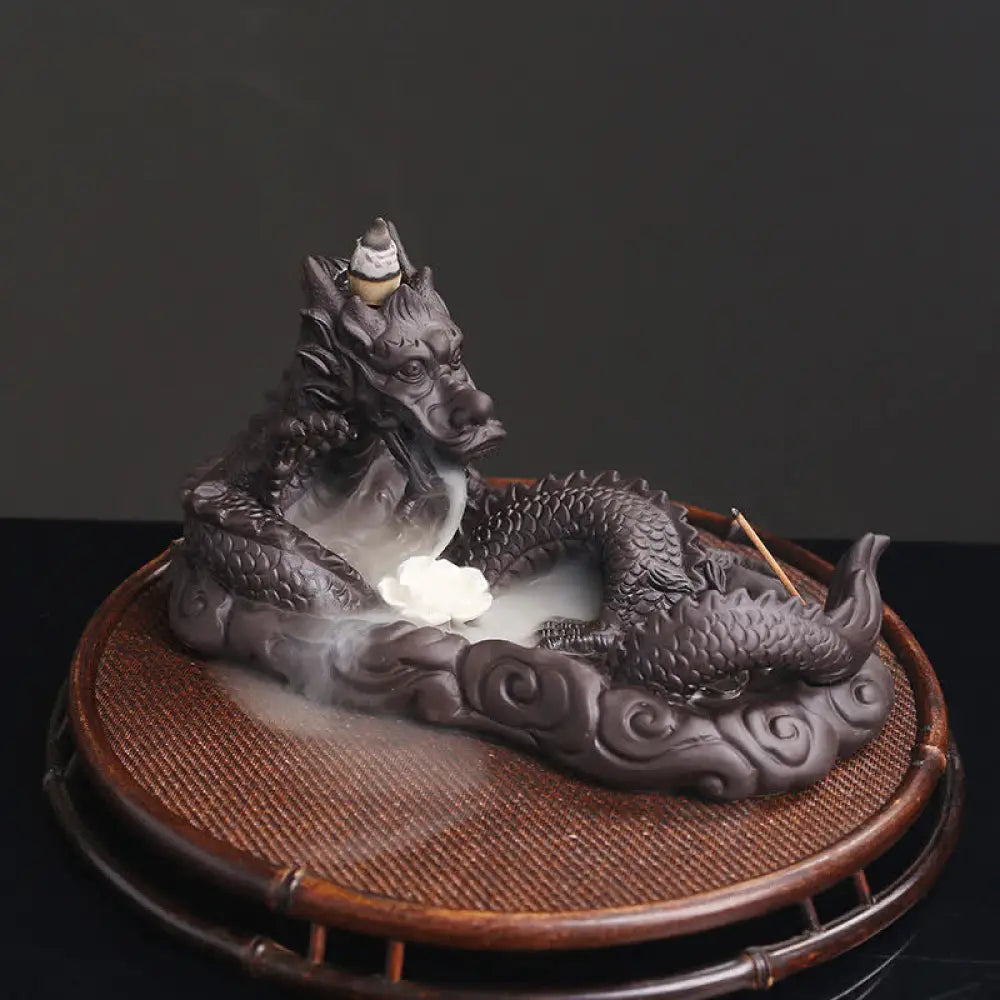 BWOOOH handcrafted incense burner - Dragon Playing Ball Flower Protecti