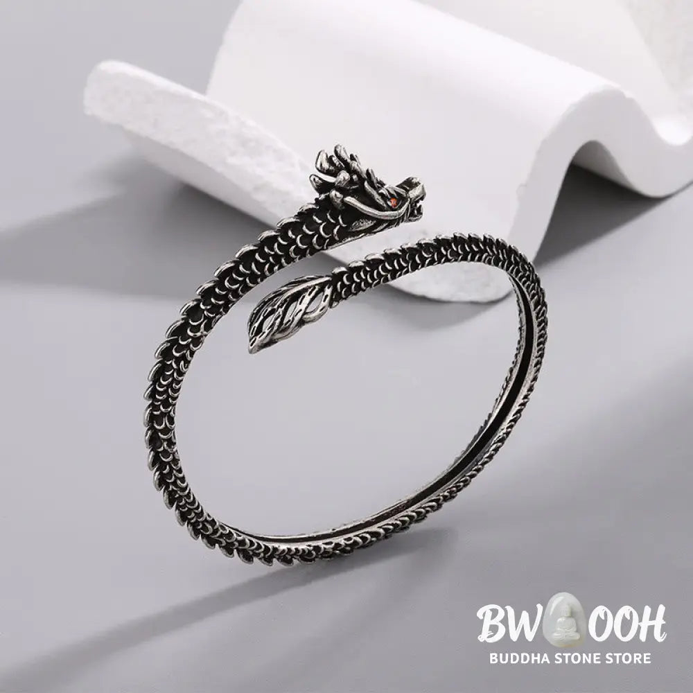 Buddha Stones Dragon Scales Pattern Luck Protection Bracelet Bangle - BWOOOH - 58mm - Bracelet Bangle