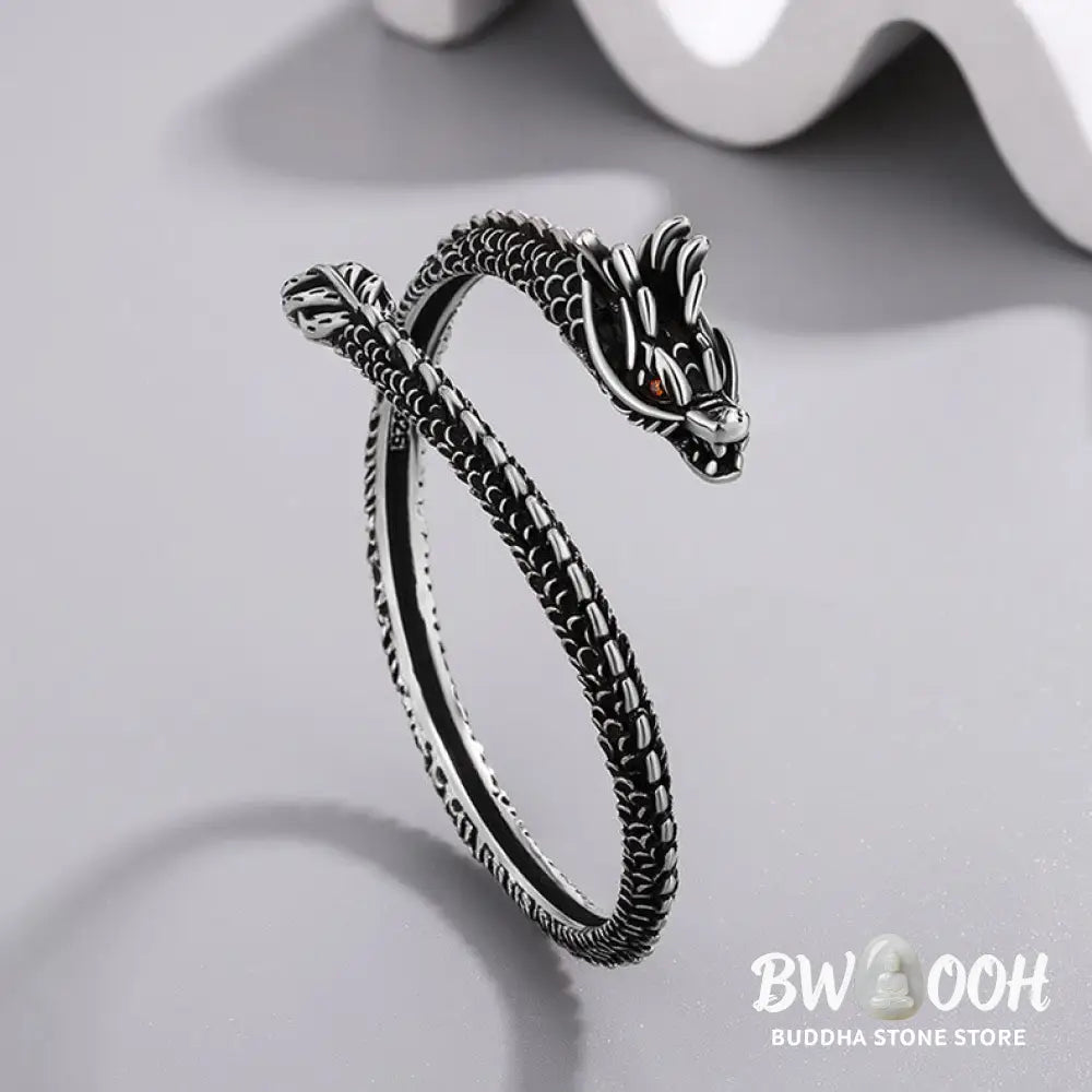 Buddha Stones Dragon Scales Pattern Luck Protection Bracelet Bangle - BWOOOH - 58mm - Bracelet Bangle