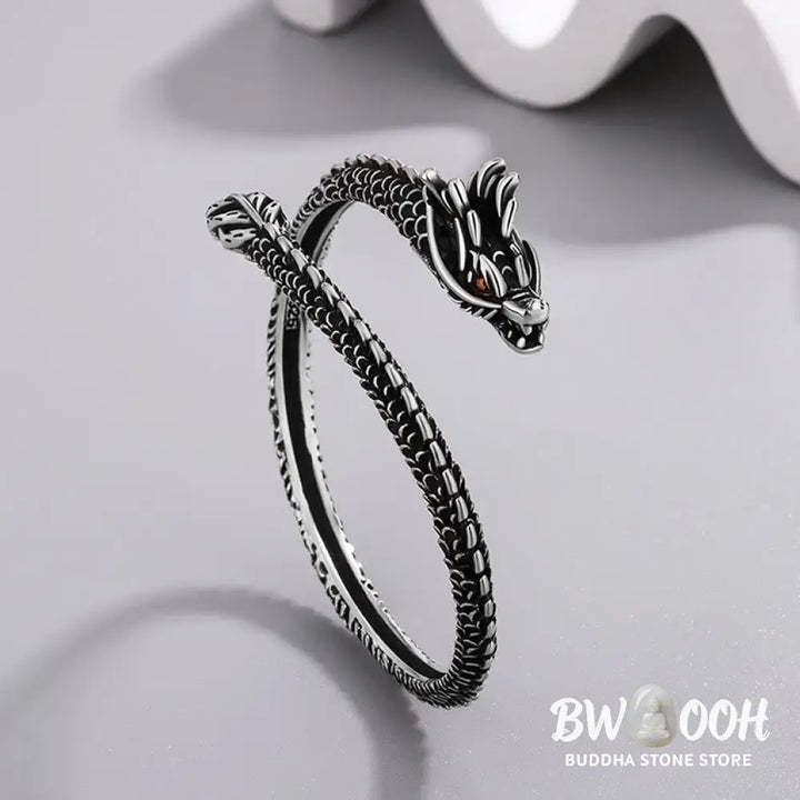 Buddha Stones Dragon Scales Pattern Luck Protection Bracelet Bangle - BWOOOH - 58mm - Bracelet Bangle