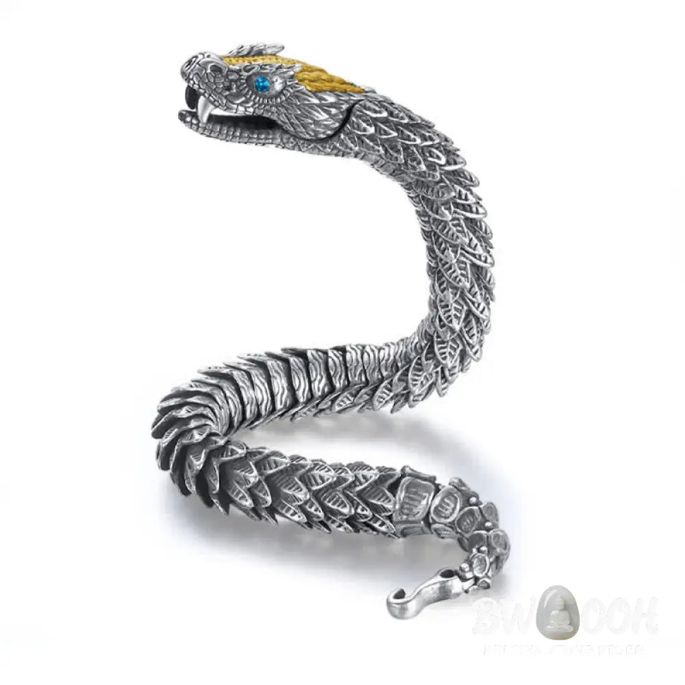 Buddha Stones Dragon Snake Handmade Amulet Protection Chain Bracelet - Bracelet Bangle