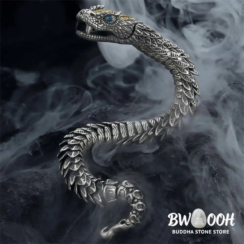 Buddha Stones Dragon Snake Handmade Amulet Protection Chain Bracelet - Bracelet Bangle