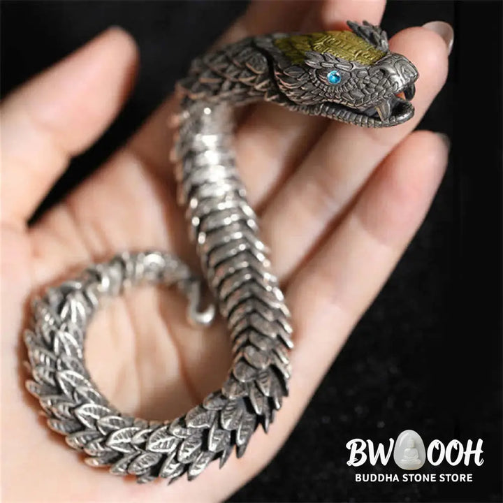 Buddha Stones Dragon Snake Handmade Amulet Protection Chain Bracelet - Bracelet Bangle