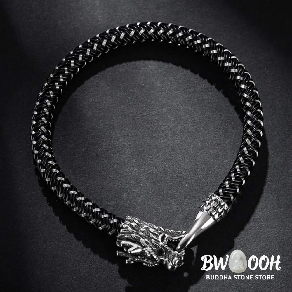 Buddha Stones Dragon Titanium Steel Protection Luck Bracelet - BWOOOH - Bracelet