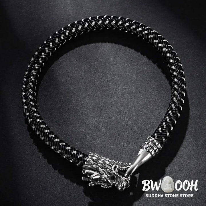 Buddha Stones Dragon Titanium Steel Protection Luck Bracelet - BWOOOH - Bracelet