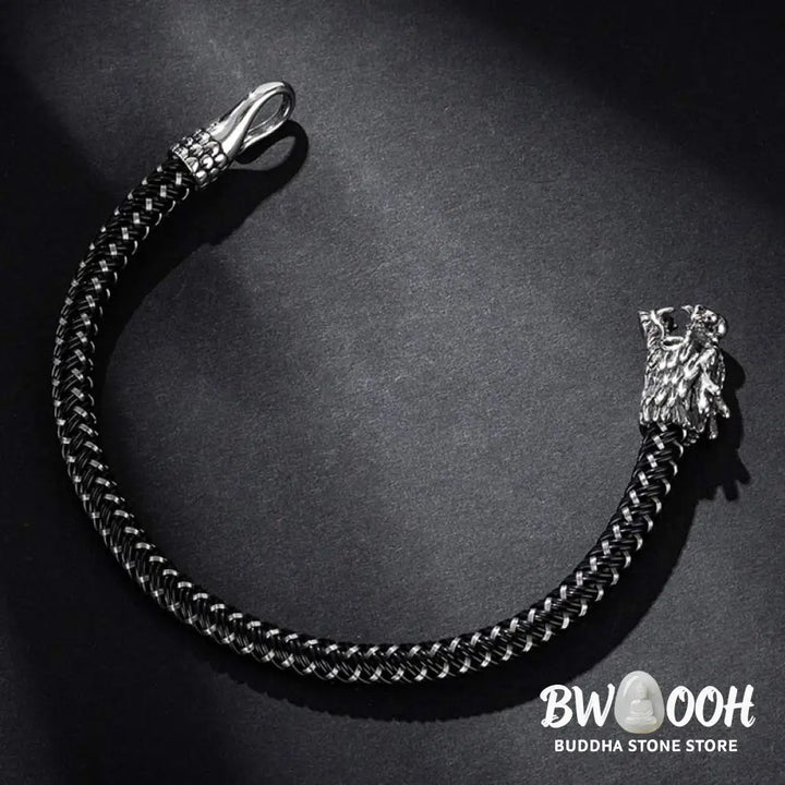 Buddha Stones Dragon Titanium Steel Protection Luck Bracelet - BWOOOH - Bracelet