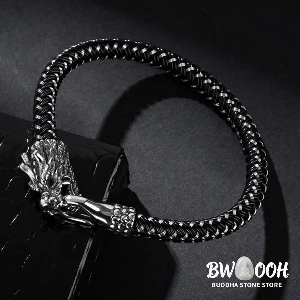 Buddha Stones Dragon Titanium Steel Protection Luck Bracelet - BWOOOH - Bracelet