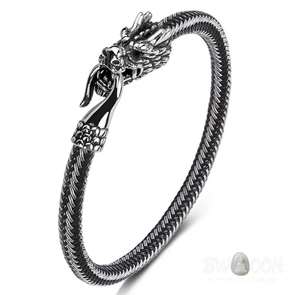 Buddha Stones Dragon Titanium Steel Protection Luck Bracelet - BWOOOH - Bracelet