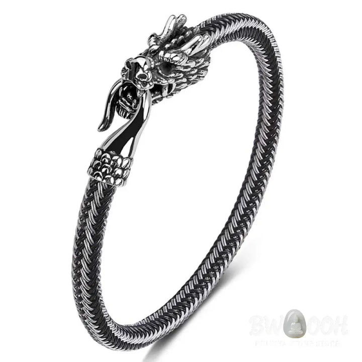 Buddha Stones Dragon Titanium Steel Protection Luck Bracelet - BWOOOH - Bracelet