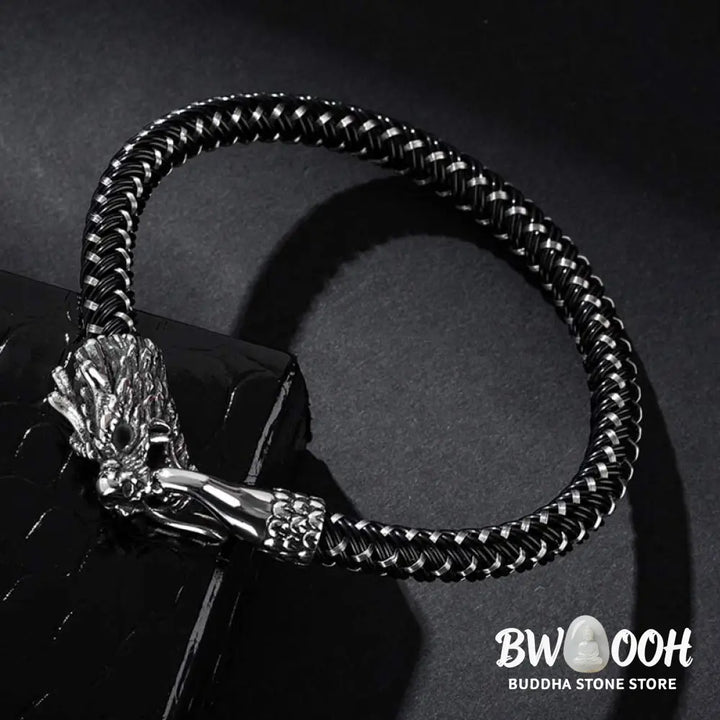Buddha Stones Dragon Titanium Steel Protection Luck Bracelet - BWOOOH - Bracelet
