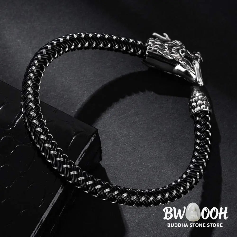 Buddha Stones Dragon Titanium Steel Protection Luck Bracelet - BWOOOH - Bracelet