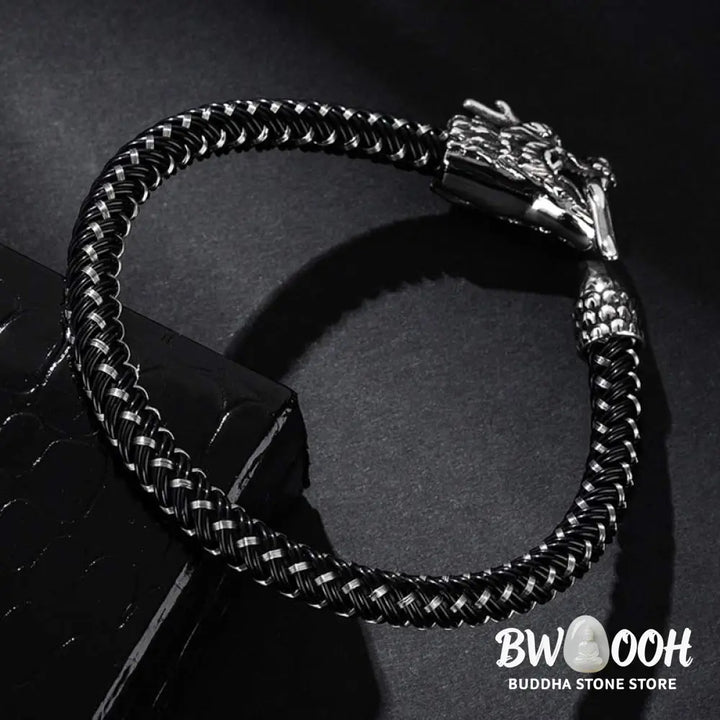 Buddha Stones Dragon Titanium Steel Protection Luck Bracelet - BWOOOH - Bracelet