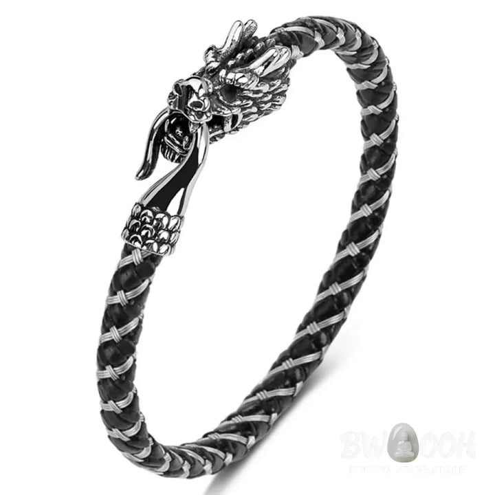 Buddha Stones Dragon Titanium Steel Protection Luck Bracelet - BWOOOH - Bracelet