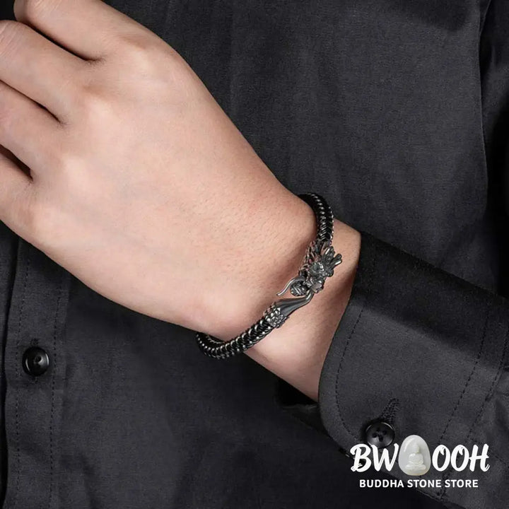 Buddha Stones Dragon Titanium Steel Protection Luck Bracelet - BWOOOH - Bracelet