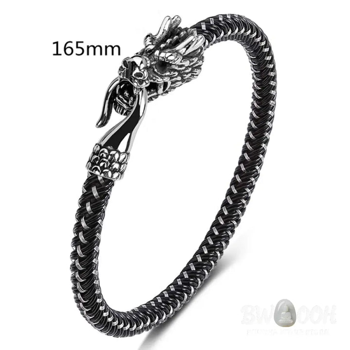 Buddha Stones Dragon Titanium Steel Protection Luck Bracelet - BWOOOH - Bracelet