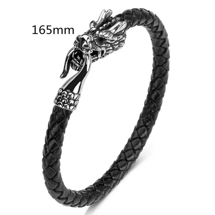 Buddha Stones Dragon Titanium Steel Protection Luck Bracelet - BWOOOH - Black / 165mm - Bracelet