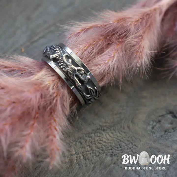 Buddha Stones Dragon Titanium Steel Stimulation Rotatable Ring - BWOOOH - Ring