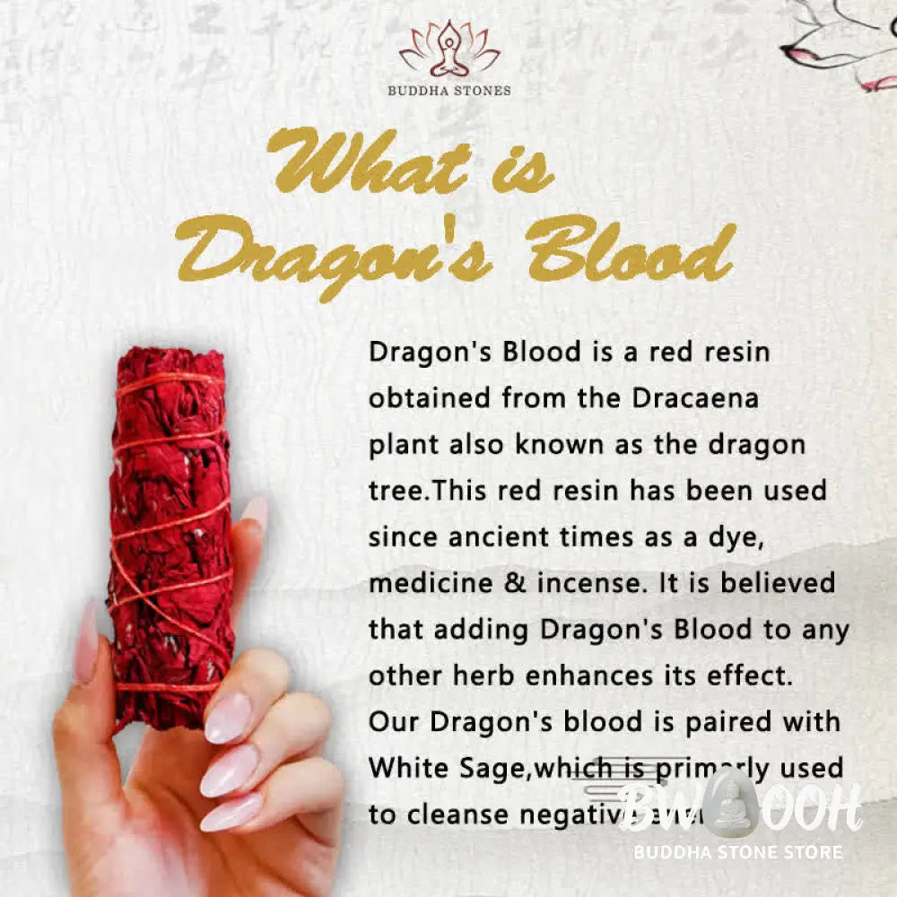 BWOOOH Dragon’s Blood Sage Smudge Stick for Home Negative Energy Cleansing Incense Healing Meditation Rituals
