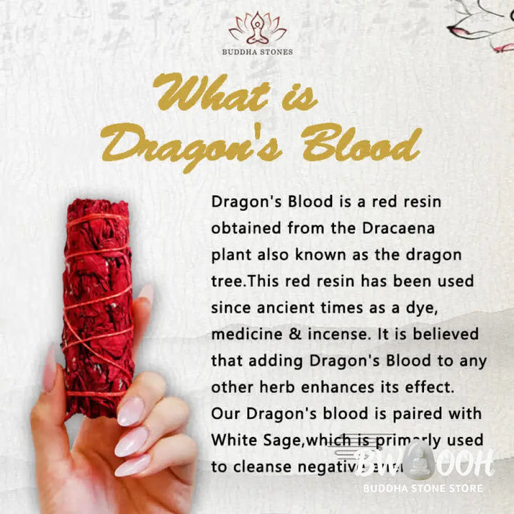 BWOOOH Dragon’s Blood Sage Smudge Stick for Home Negative Energy Cleansing Incense Healing Meditation Rituals