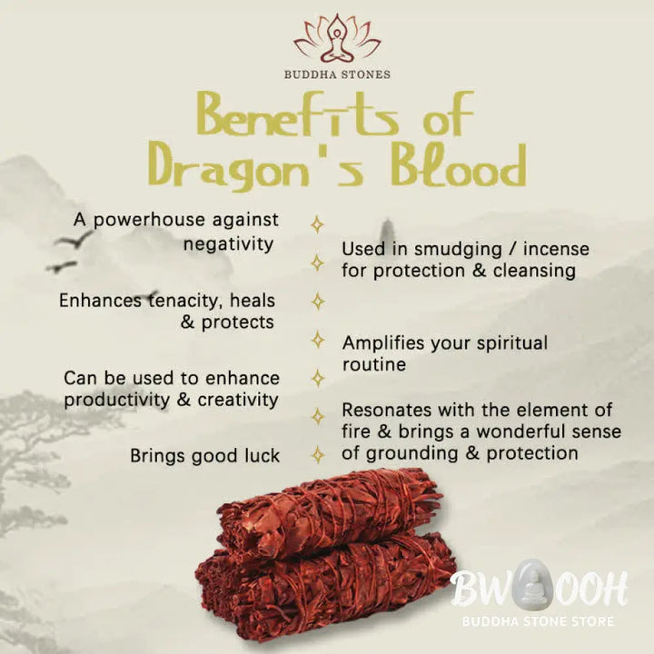 BWOOOH Dragon’s Blood Sage Smudge Stick for Home Negative Energy Cleansing Incense Healing Meditation Rituals