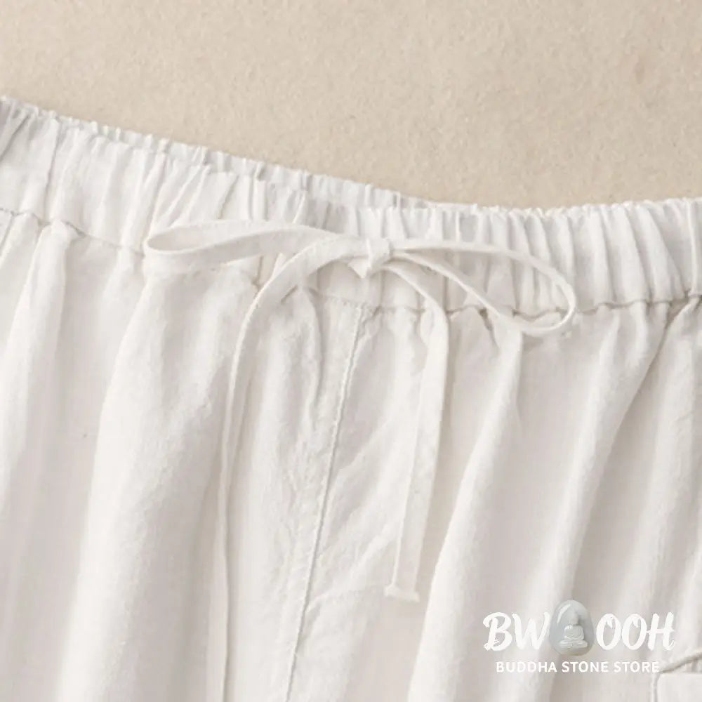 Buddha Stones Drawstring A-line Elastic Waist Cotton Women’s Skirt - Skirt
