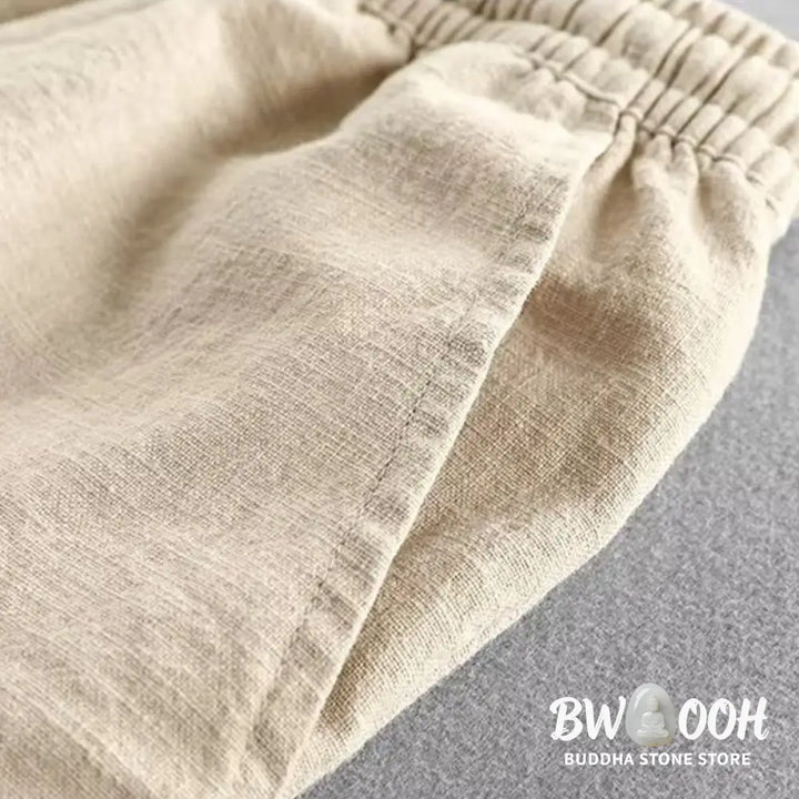 Buddha Stones Drawstring Elastic Waist Cotton Men’s Shorts With Pockets - Men’s Shorts