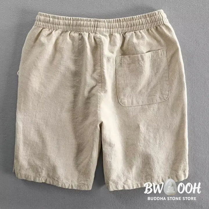 Buddha Stones Drawstring Elastic Waist Cotton Men’s Shorts With Pockets - Men’s Shorts