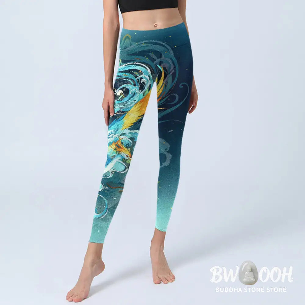 BWOOOH printed yoga leggings - Dreamy Lively Phoenix Cloud Pattern Prin