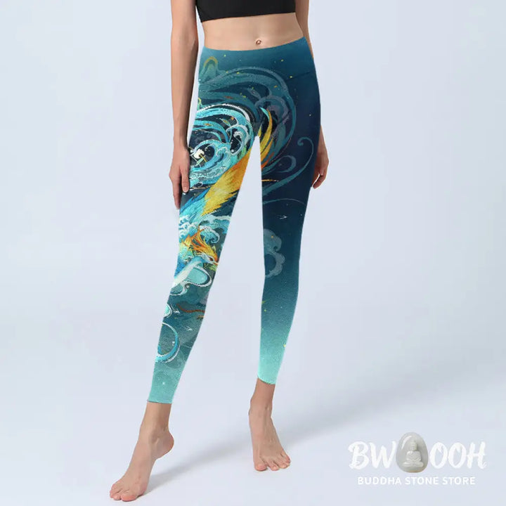 BWOOOH printed yoga leggings - Dreamy Lively Phoenix Cloud Pattern Prin
