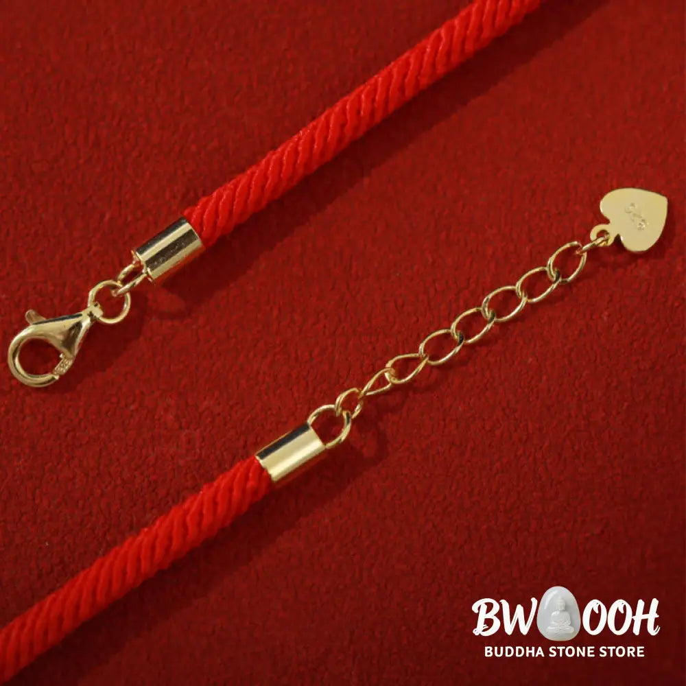 Buddha Stones Dunhuang 925 Sterling Silver Lotus Drum New Beginning Red Rope Bracelet - BWOOOH - 14-17cm - Bracelet