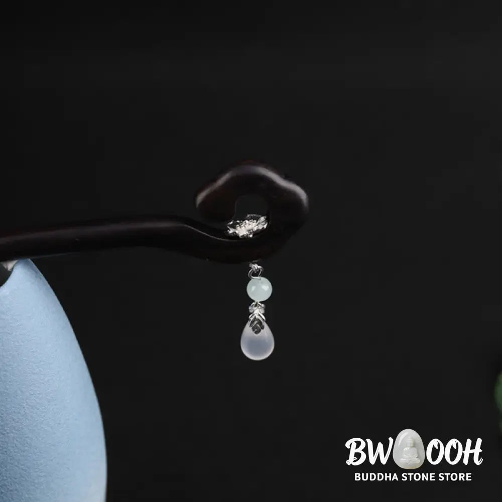 Buddha Stones Ebony Auspicious Cloud Courage Hairpin - Ebony Hairpin - Hairpin