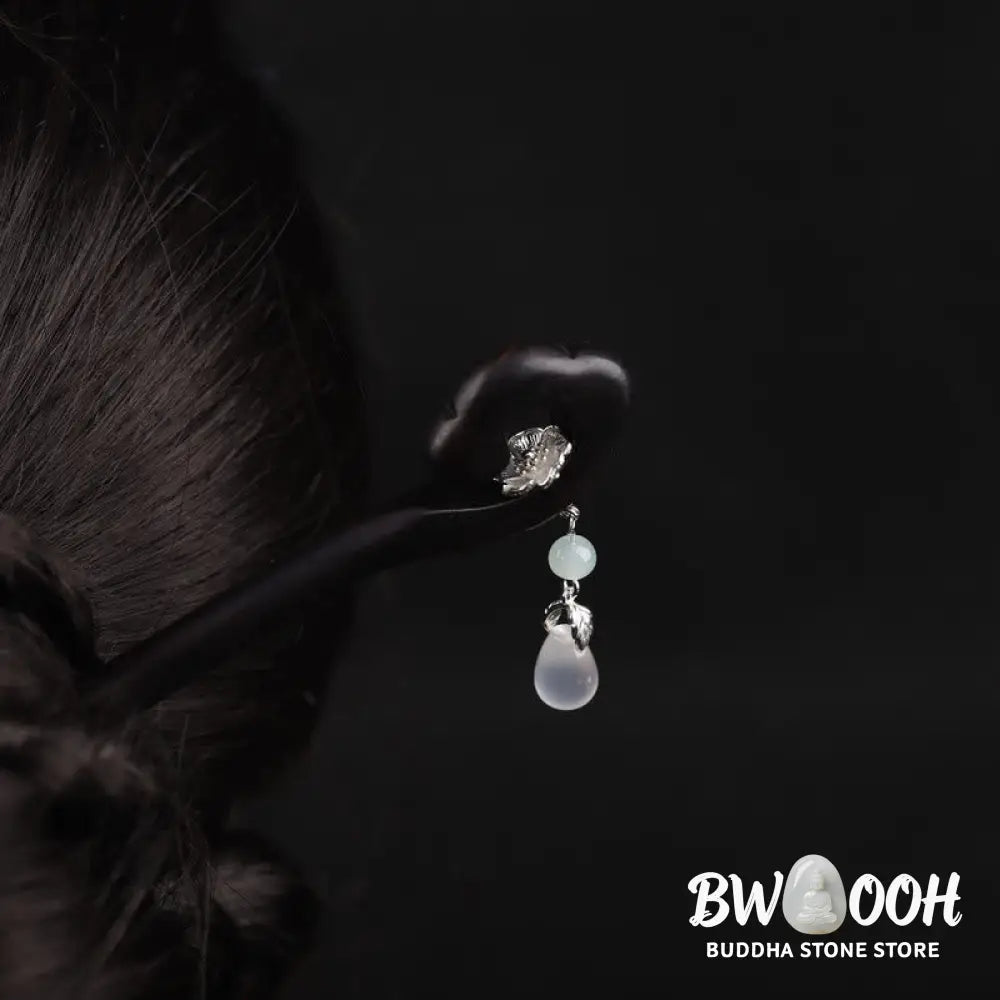 Buddha Stones Ebony Auspicious Cloud Courage Hairpin - Ebony Hairpin - Hairpin