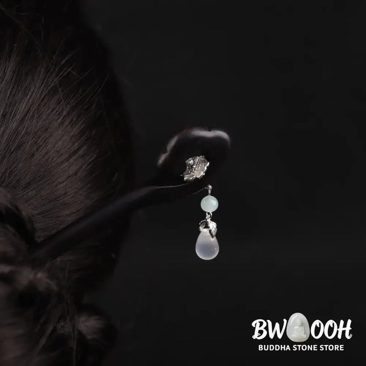Buddha Stones Ebony Auspicious Cloud Courage Hairpin - Ebony Hairpin - Hairpin
