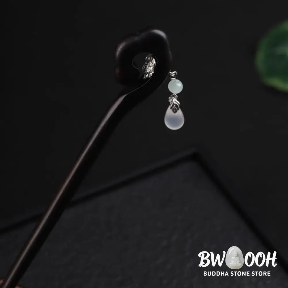 Buddha Stones Ebony Auspicious Cloud Courage Hairpin - Ebony Hairpin - Hairpin