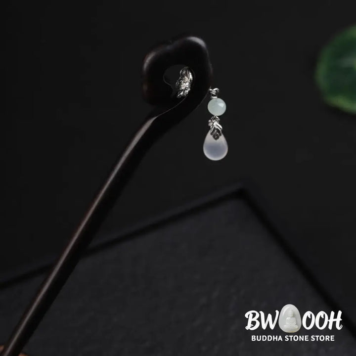 Buddha Stones Ebony Auspicious Cloud Courage Hairpin - Ebony Hairpin - Hairpin